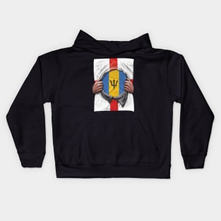 Barbados Flag English Flag Ripped - Gift for Barbadian From Barbados Kids Hoodie